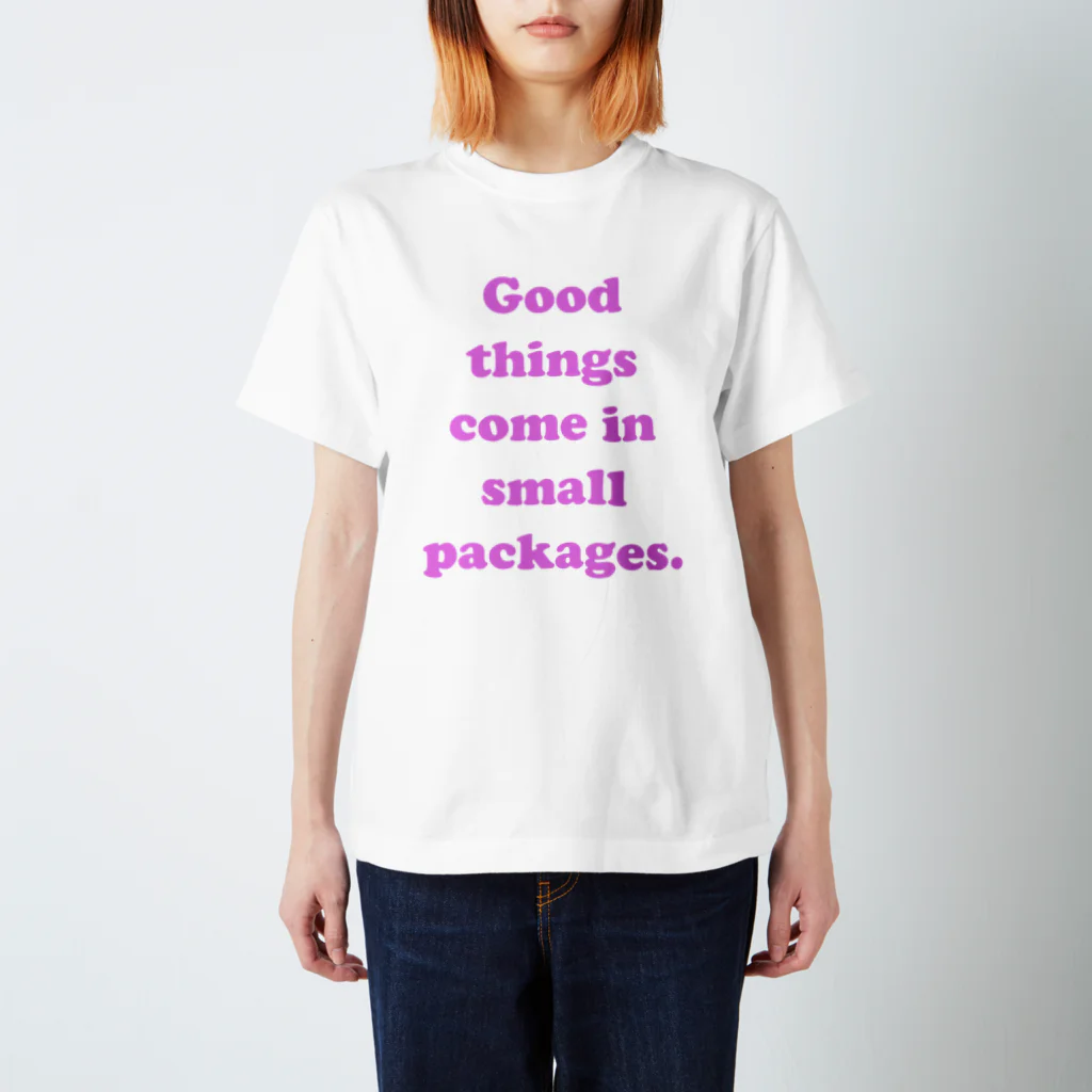 牛のTシャツ屋のGood things come in small packages.(pink) スタンダードTシャツ