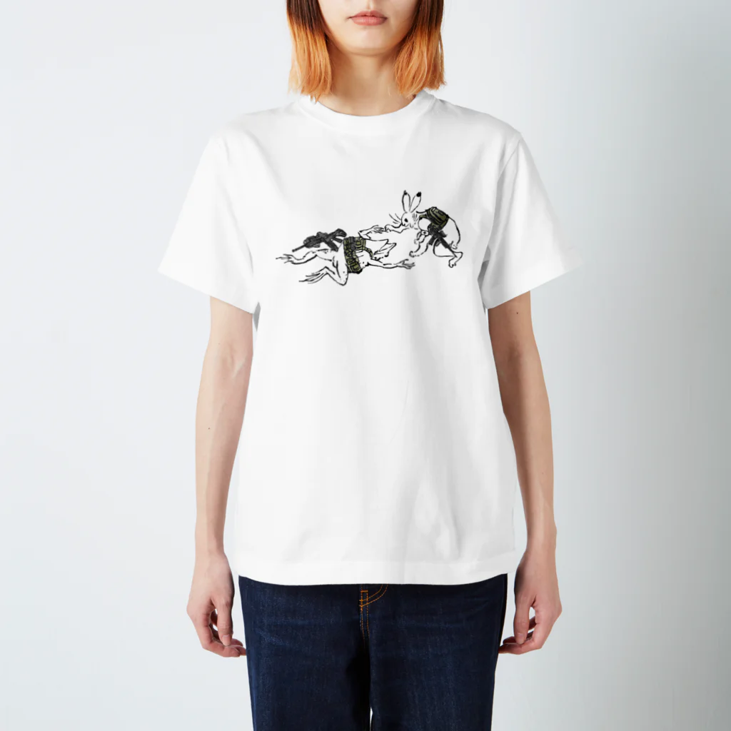のらねこアームズ suzuri店のサバイバル鳥獣戯画 スタンダードTシャツ