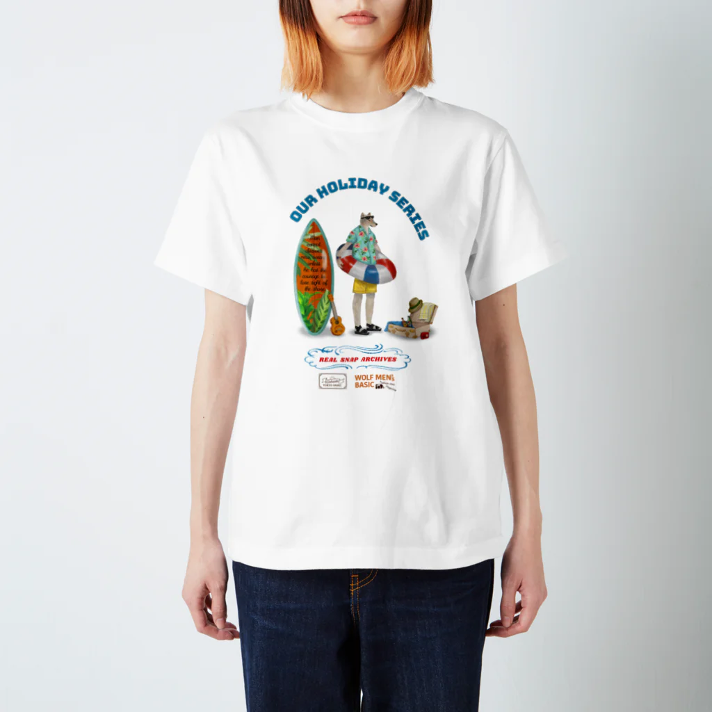 タカラベカオリ(オオカミイラストレーター)の俺たちの休日シリーズ・海 スタンダードTシャツ