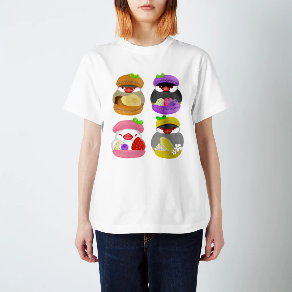 Lily bird（リリーバード）のぎゅっ♪マカロン文鳥ず Regular Fit T-Shirt