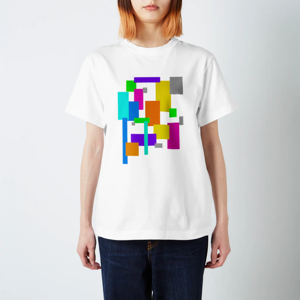 MosaicersグッズストアのカラフルパネルTシャツ Regular Fit T-Shirt