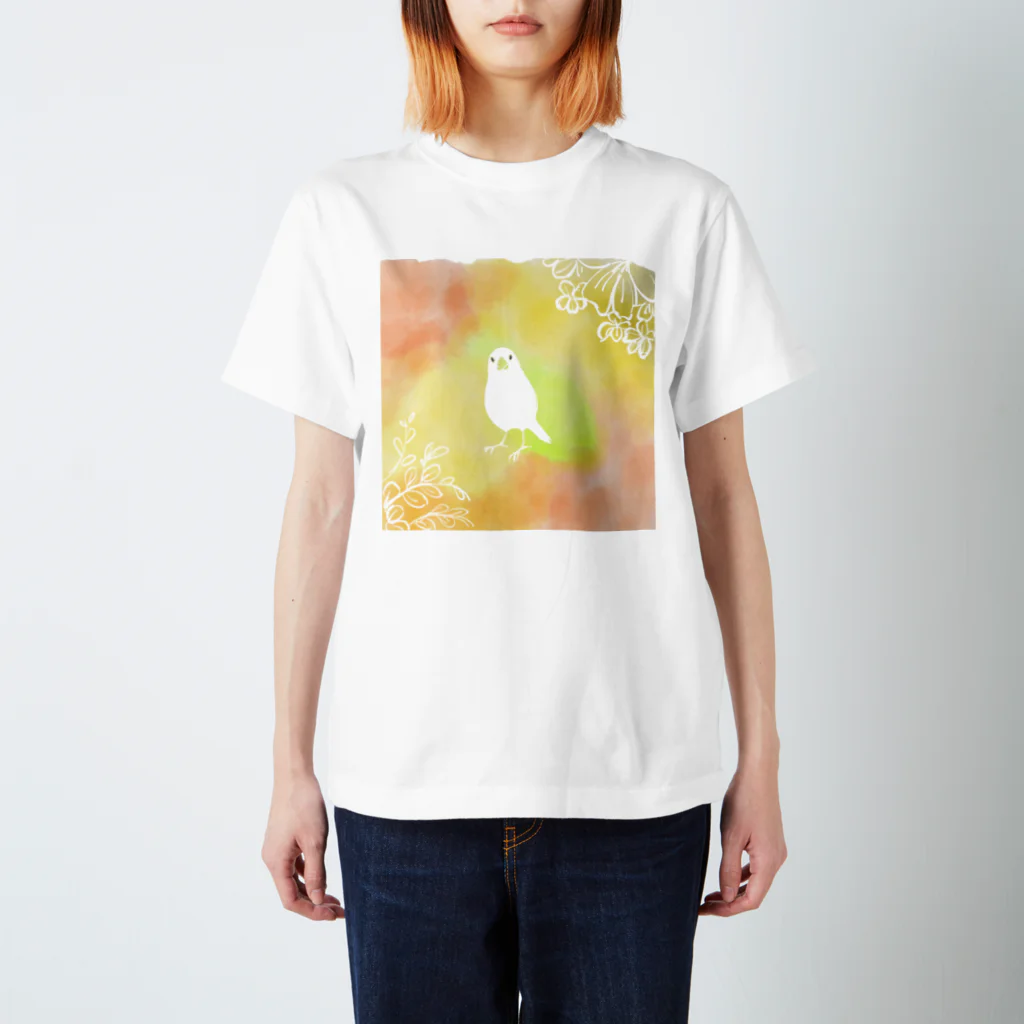 ぽっぴぶんぶんちょ工房の春の白文鳥 Regular Fit T-Shirt