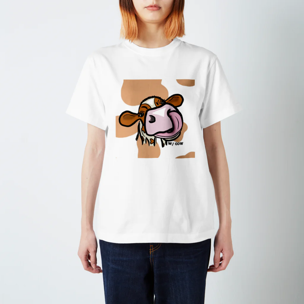 W/ COWの鼻ぺろ⭐︎ホルレッドちゃん スタンダードTシャツ