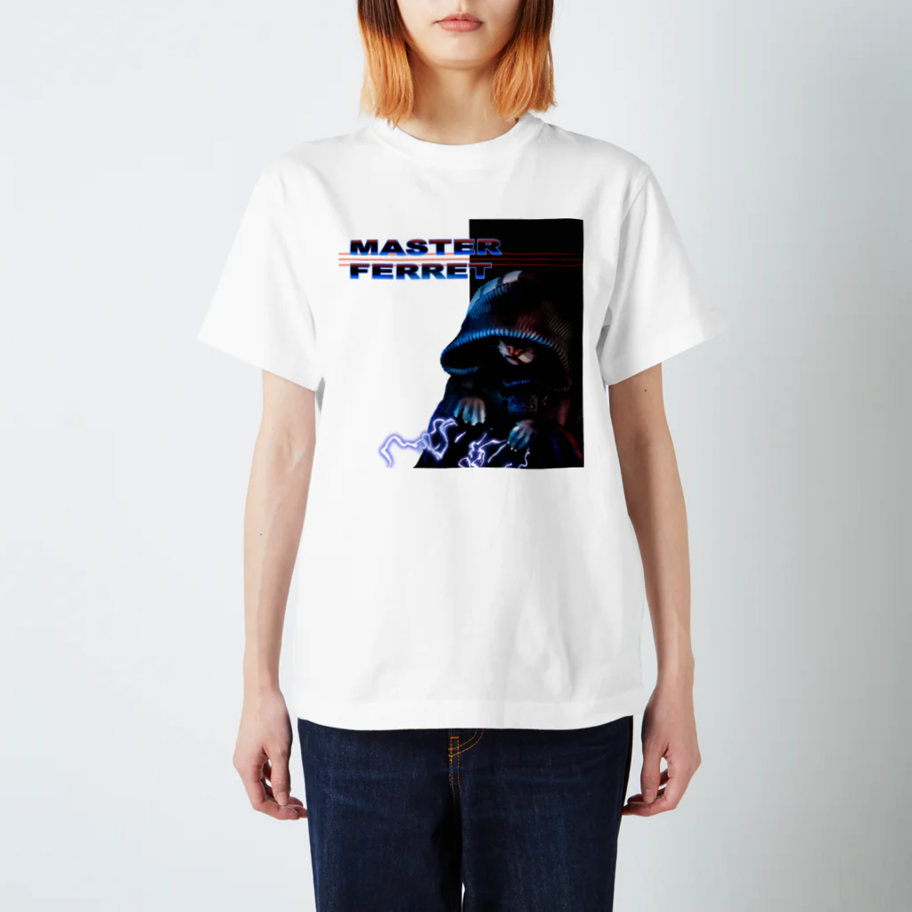 sasabayashi8のフードフェレット　青 スタンダードTシャツ