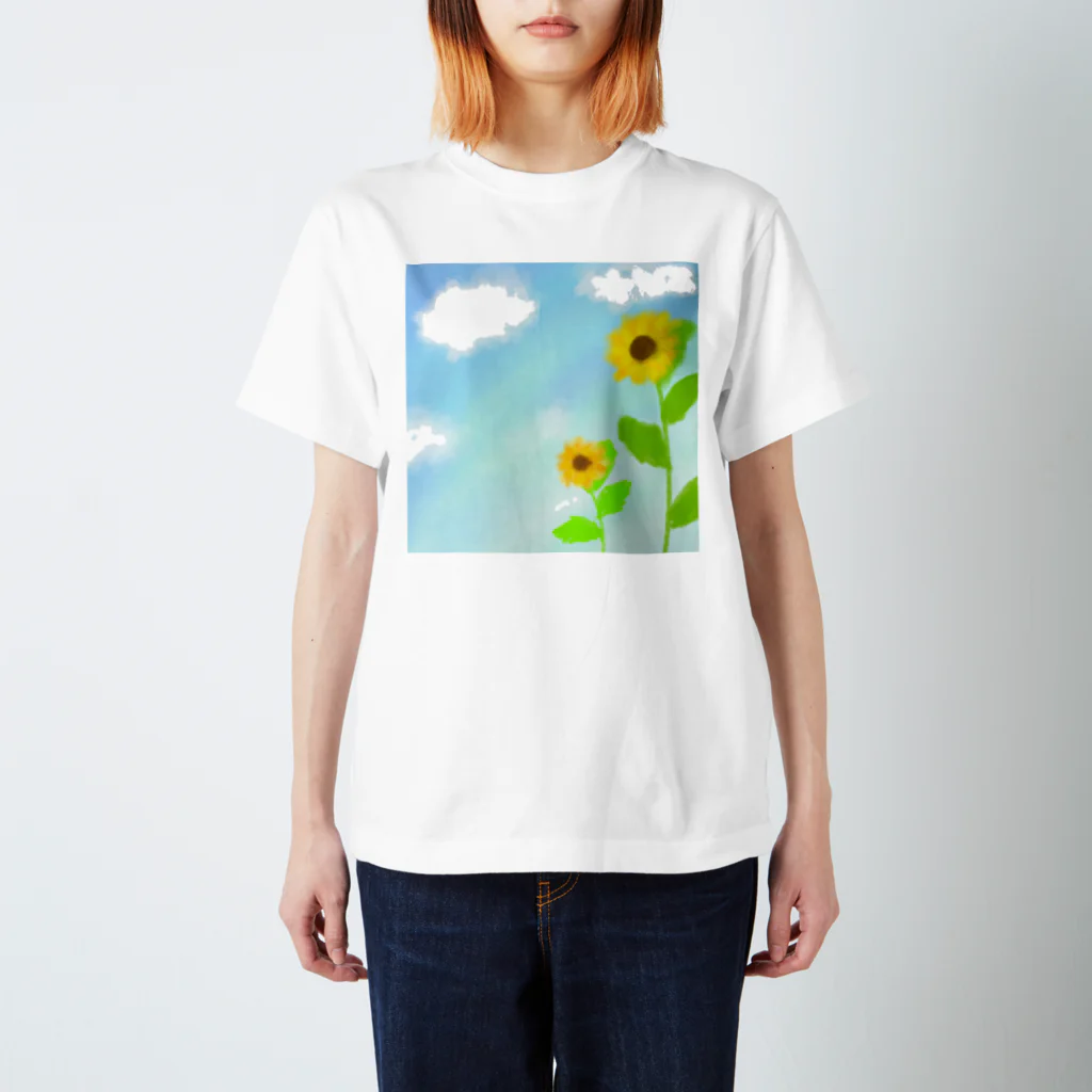 Lily bird（リリーバード）の青空とひまわり Regular Fit T-Shirt