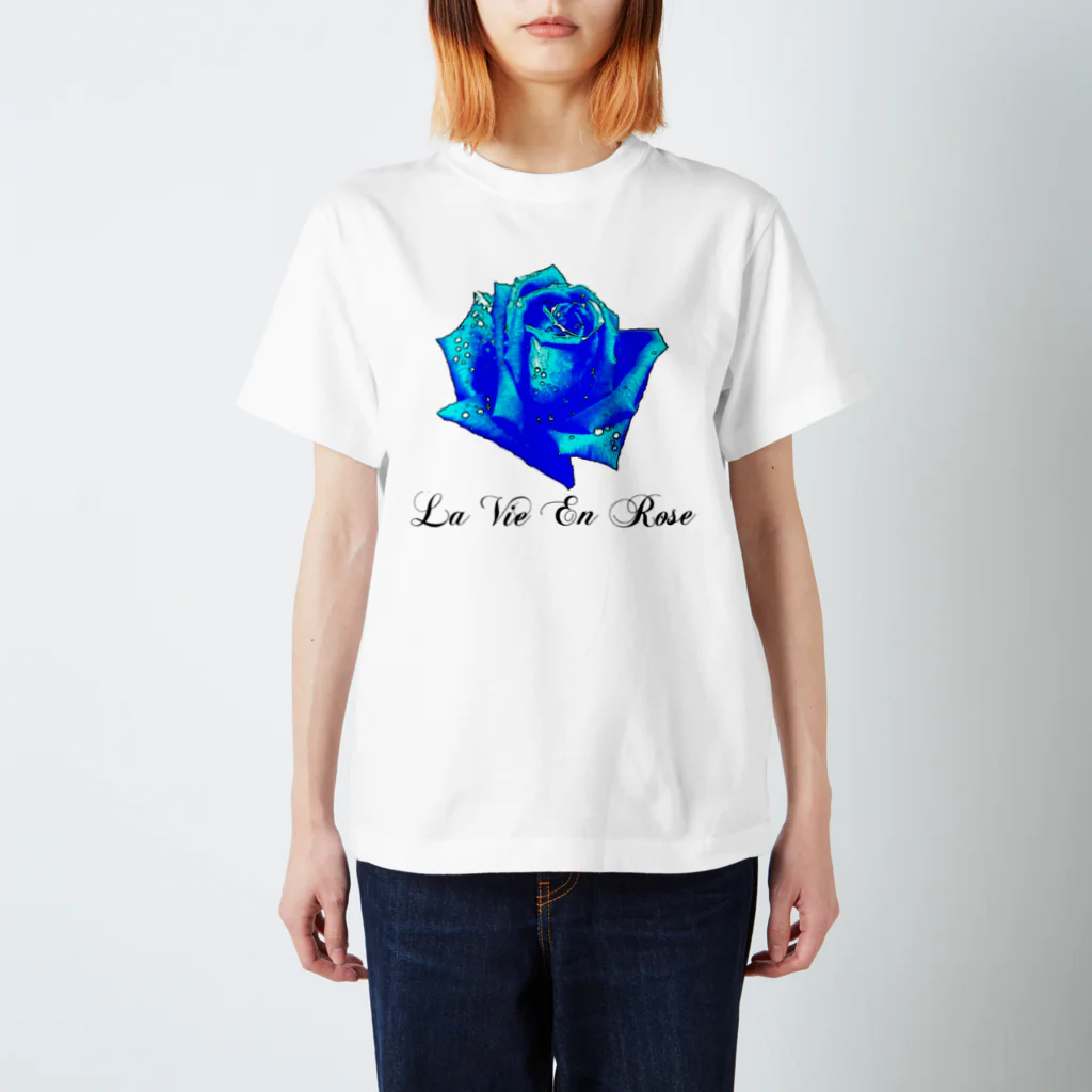 FabergeのLa Vie En Rose-Blue Regular Fit T-Shirt