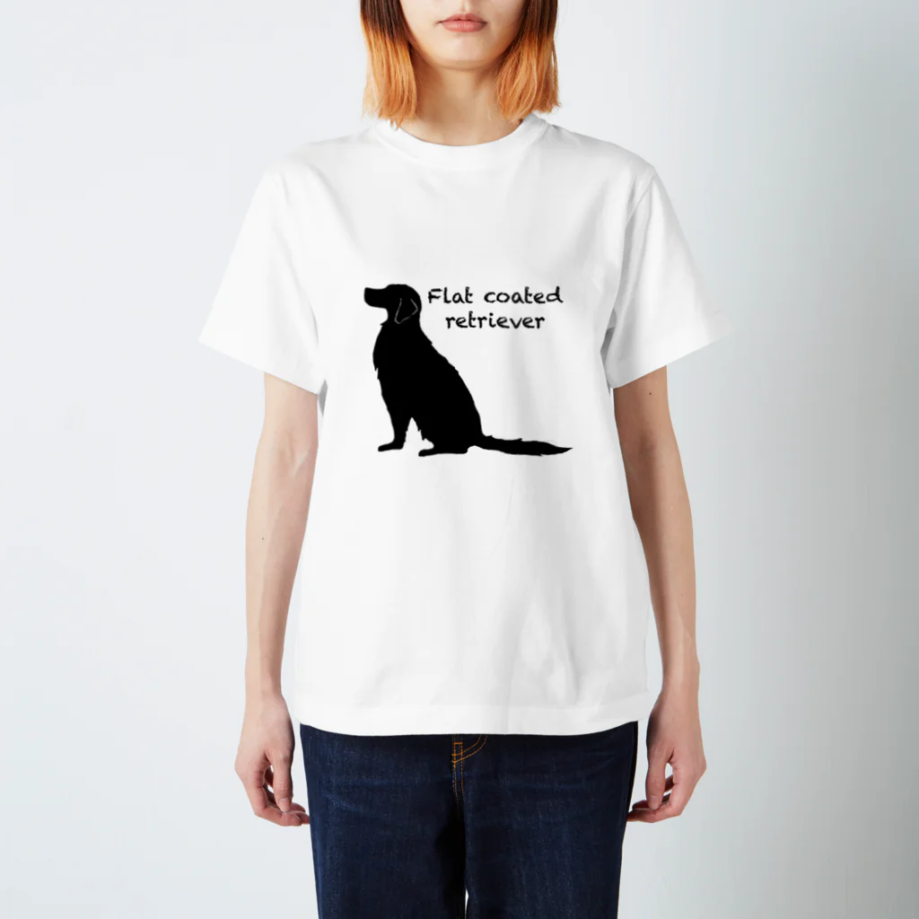 うちのあかりん家のmy dog Flat coated retriever 티셔츠