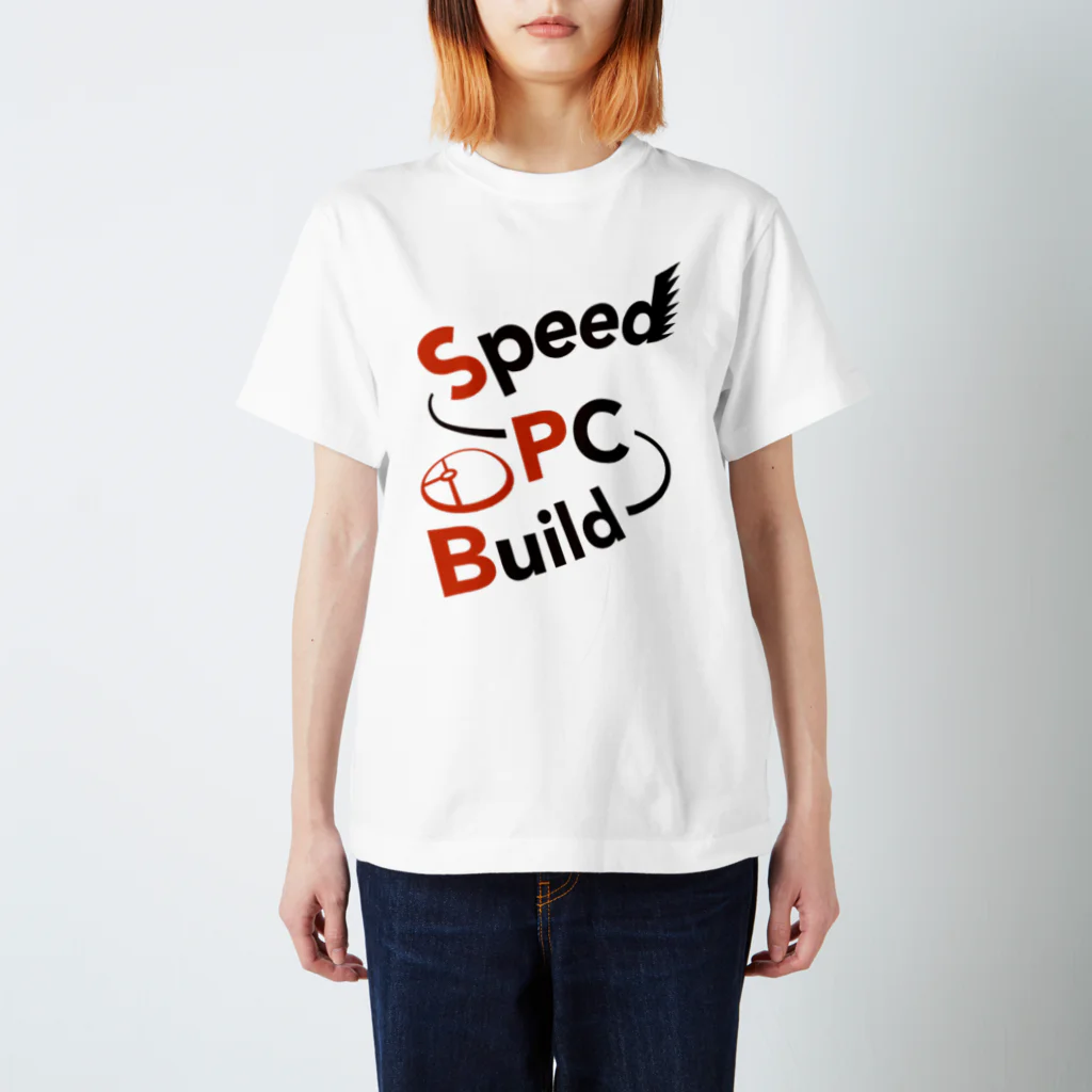 Speed-PC-BuildのSpeed-PC-Build　どこかで見た気がするロゴ　2021Ver スタンダードTシャツ