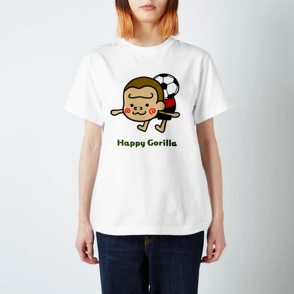 HappyGorillaのサッカーゴリラ1 スタンダードTシャツ