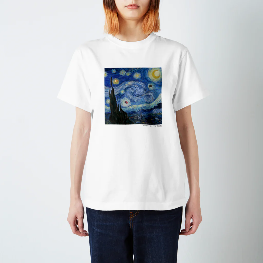 ノザキ-Nozakiの名画を楽しむてんとう虫〜渦を巻く絵画〜 スタンダードTシャツ