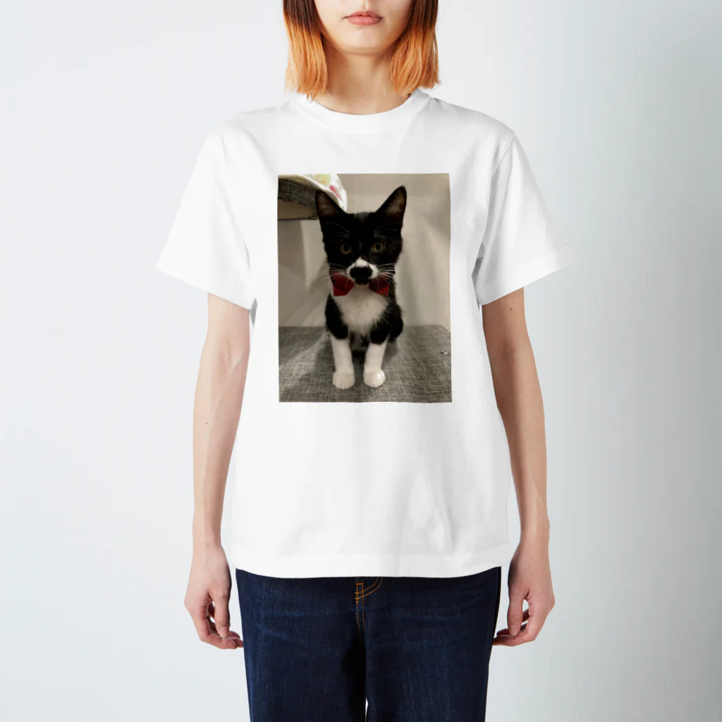 tamama.comのおにぎり猫のハン スタンダードTシャツ