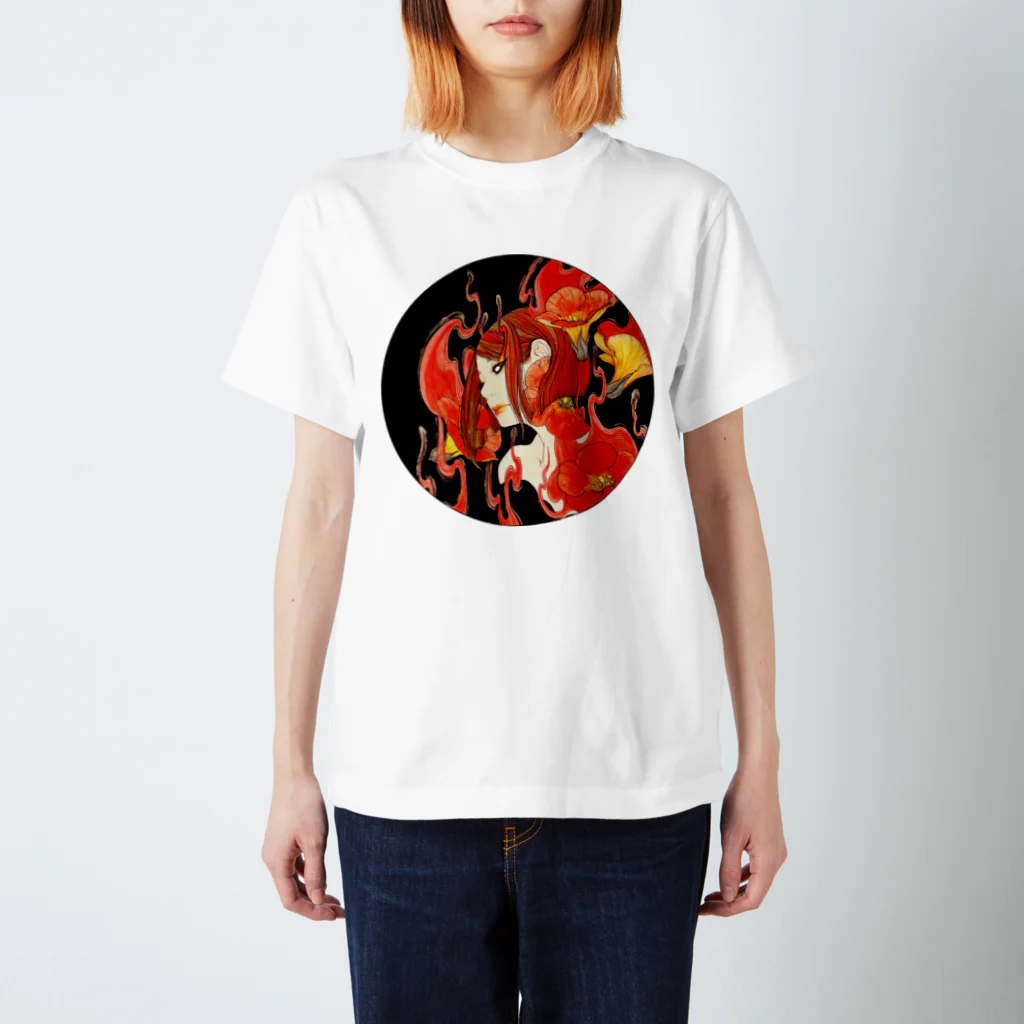 夜舟の凌霄花（ノウゼンカズラ） スタンダードTシャツ