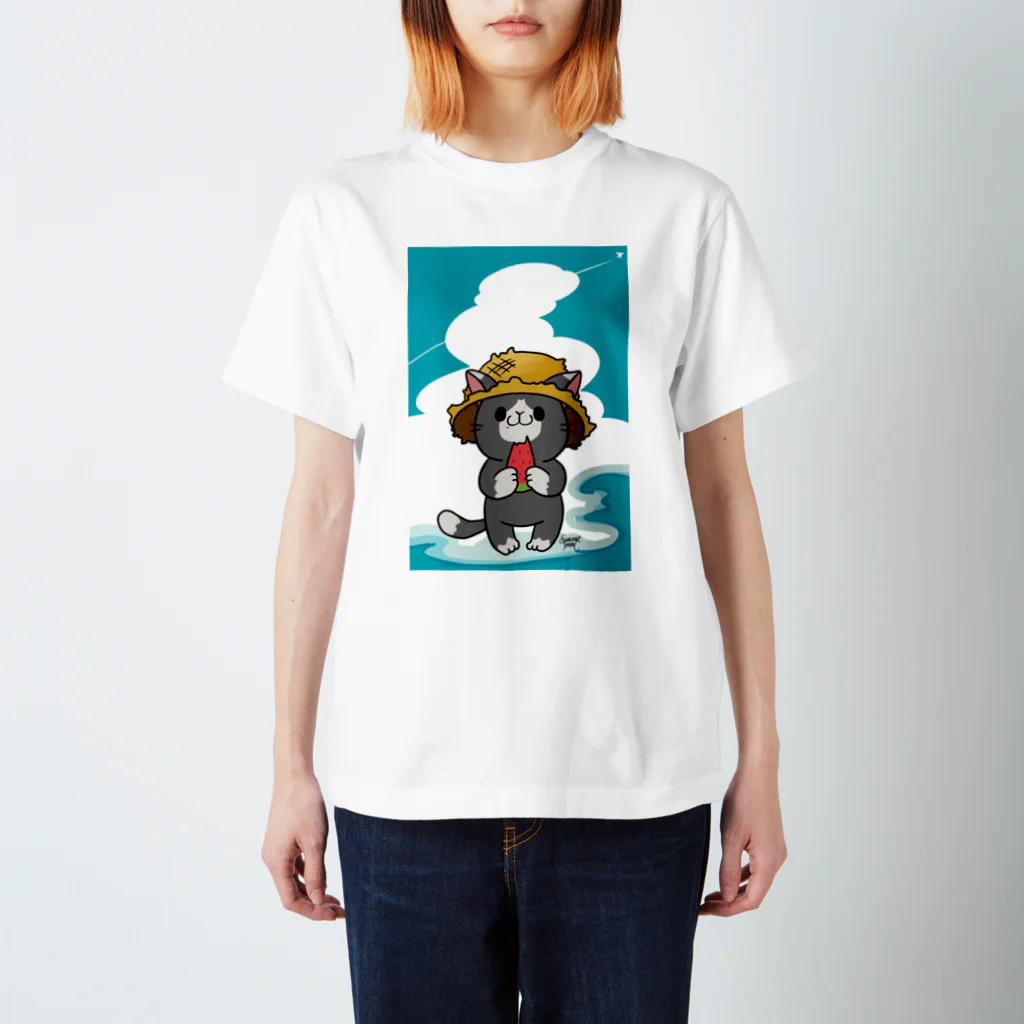 Liliac.maniacの夏にゃんこ Regular Fit T-Shirt