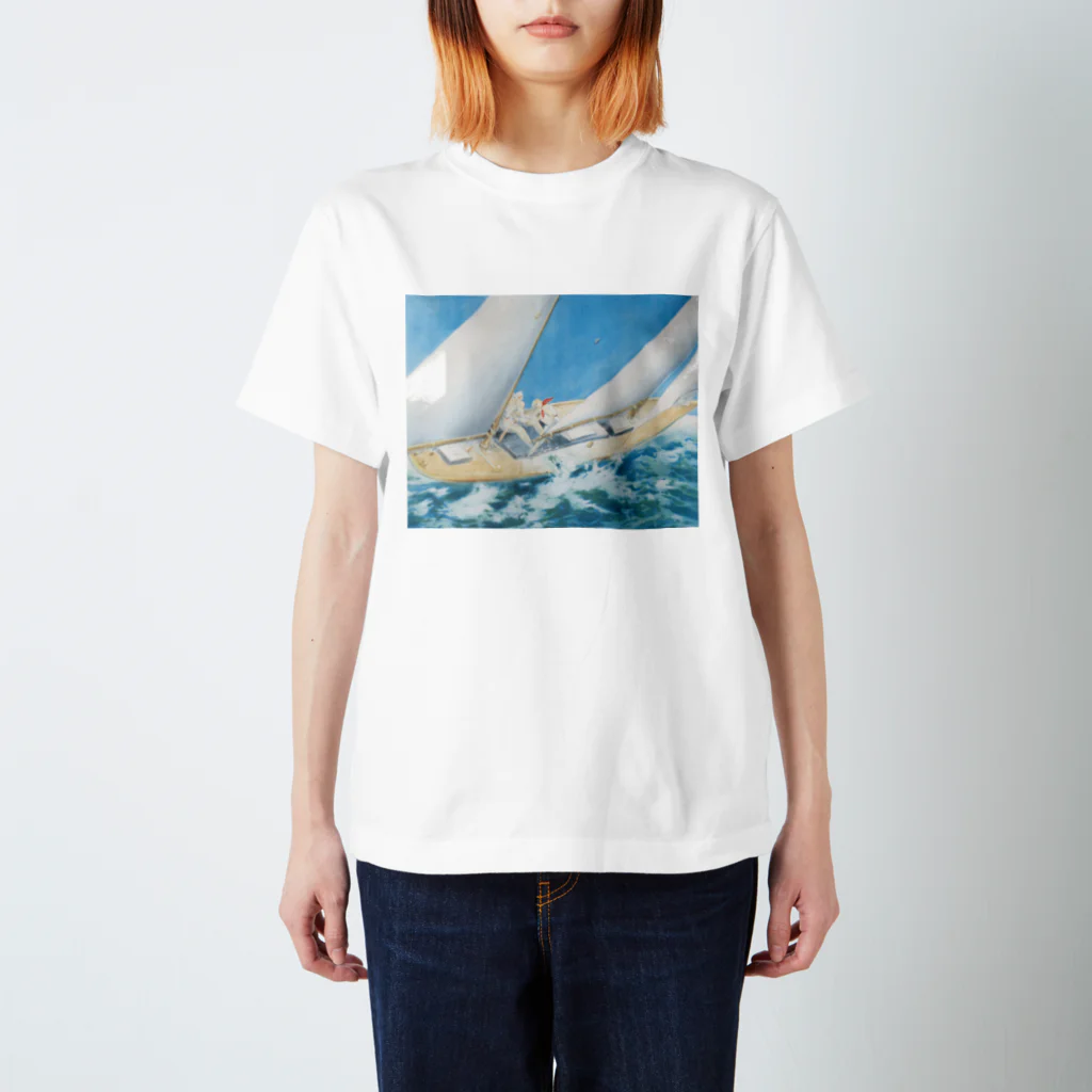 世界の絵画アートグッズのルイ・イカール《ヨットレース》 スタンダードTシャツ