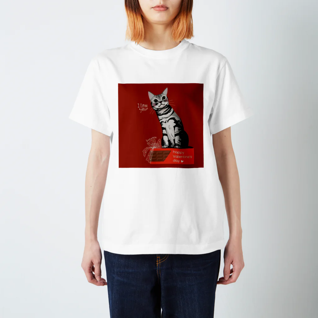 ナーサンのバレンタイン猫小夏さん スタンダードTシャツ