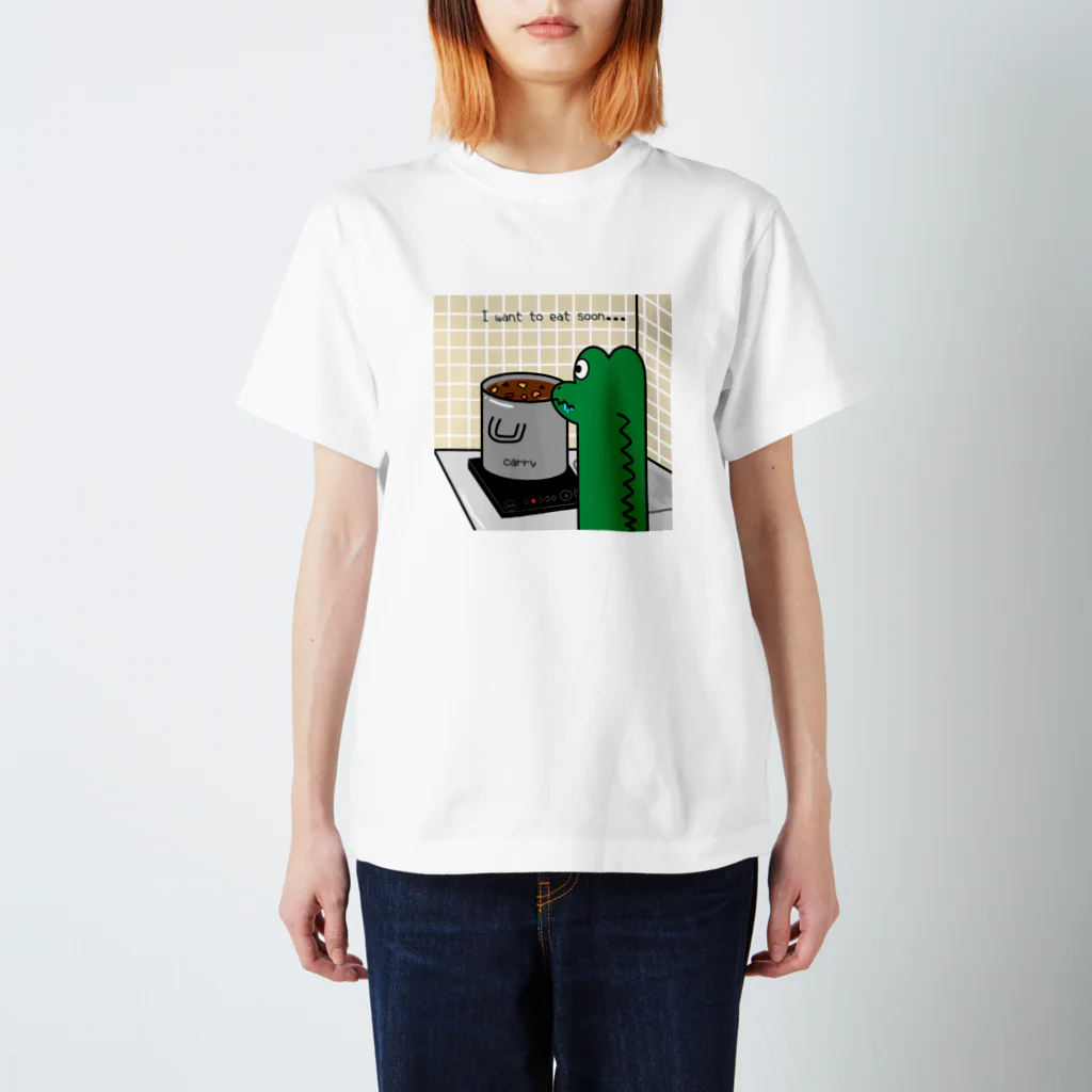 alligator_artのカレーを作る鰐 スタンダードTシャツ