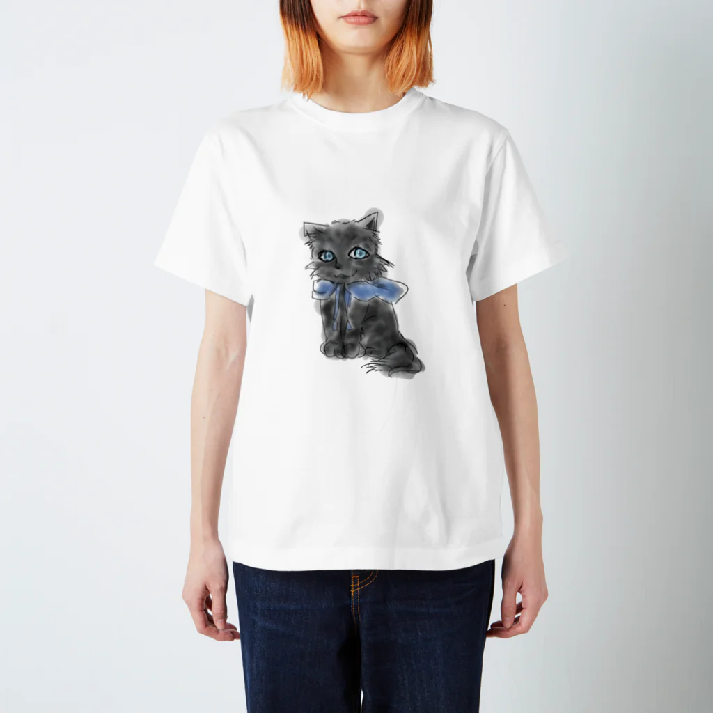 ごろにゃんの黒猫パーカーくん スタンダードTシャツ