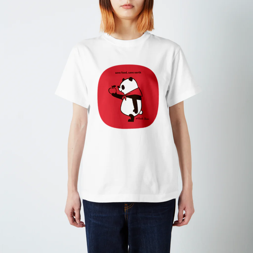 キッチュのsave food,save earth panda スタンダードTシャツ