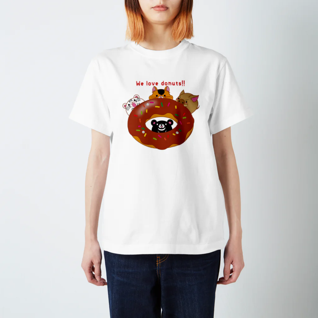 Draw freelyのWe love donuts!!  Regular Fit T-Shirt