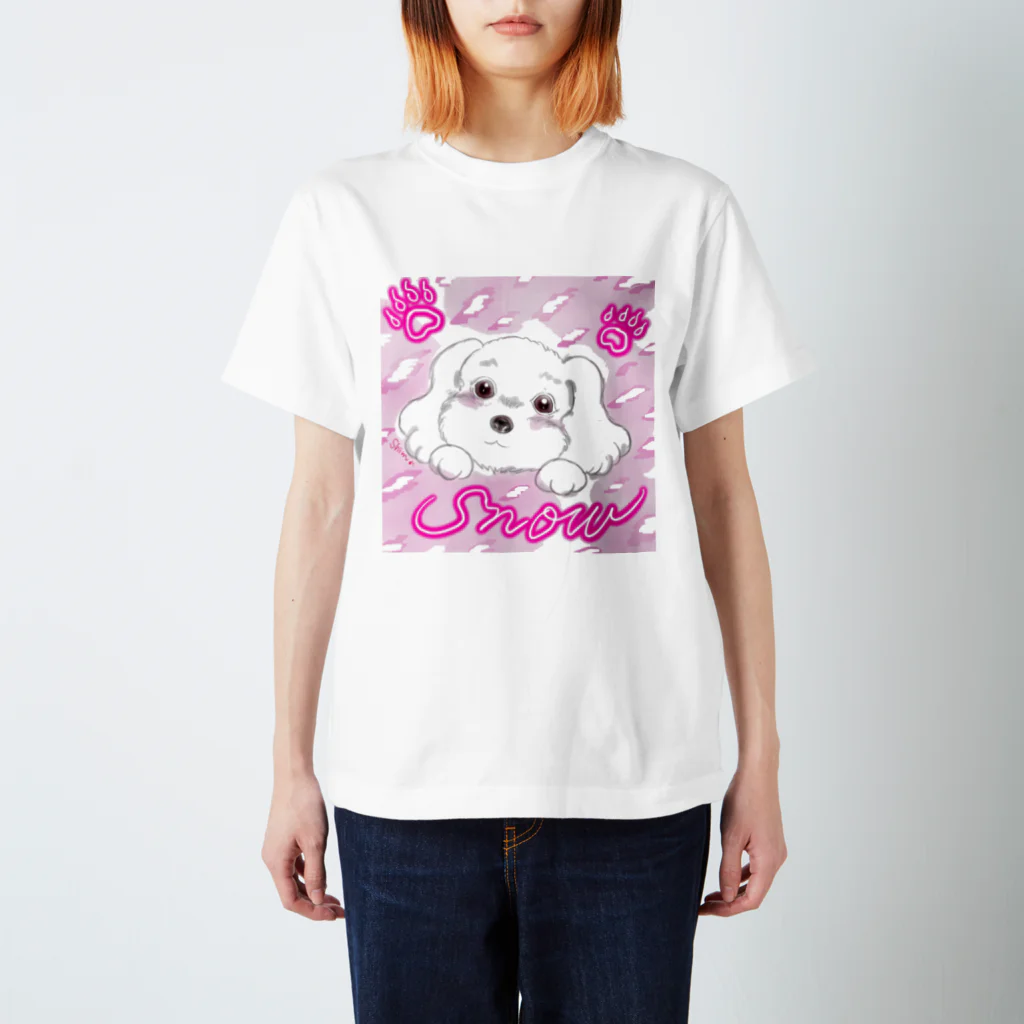 shimaneko megumi（しま猫めぐみ）のふわふわSNOWのグッズ スタンダードTシャツ