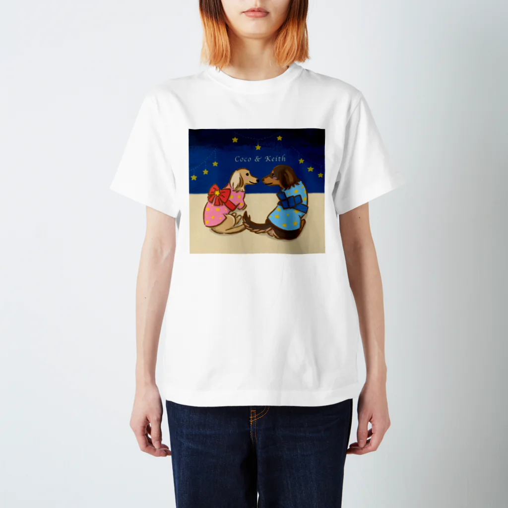 ワンこよみ時々ネコの七夕Coco & Keith スタンダードTシャツ