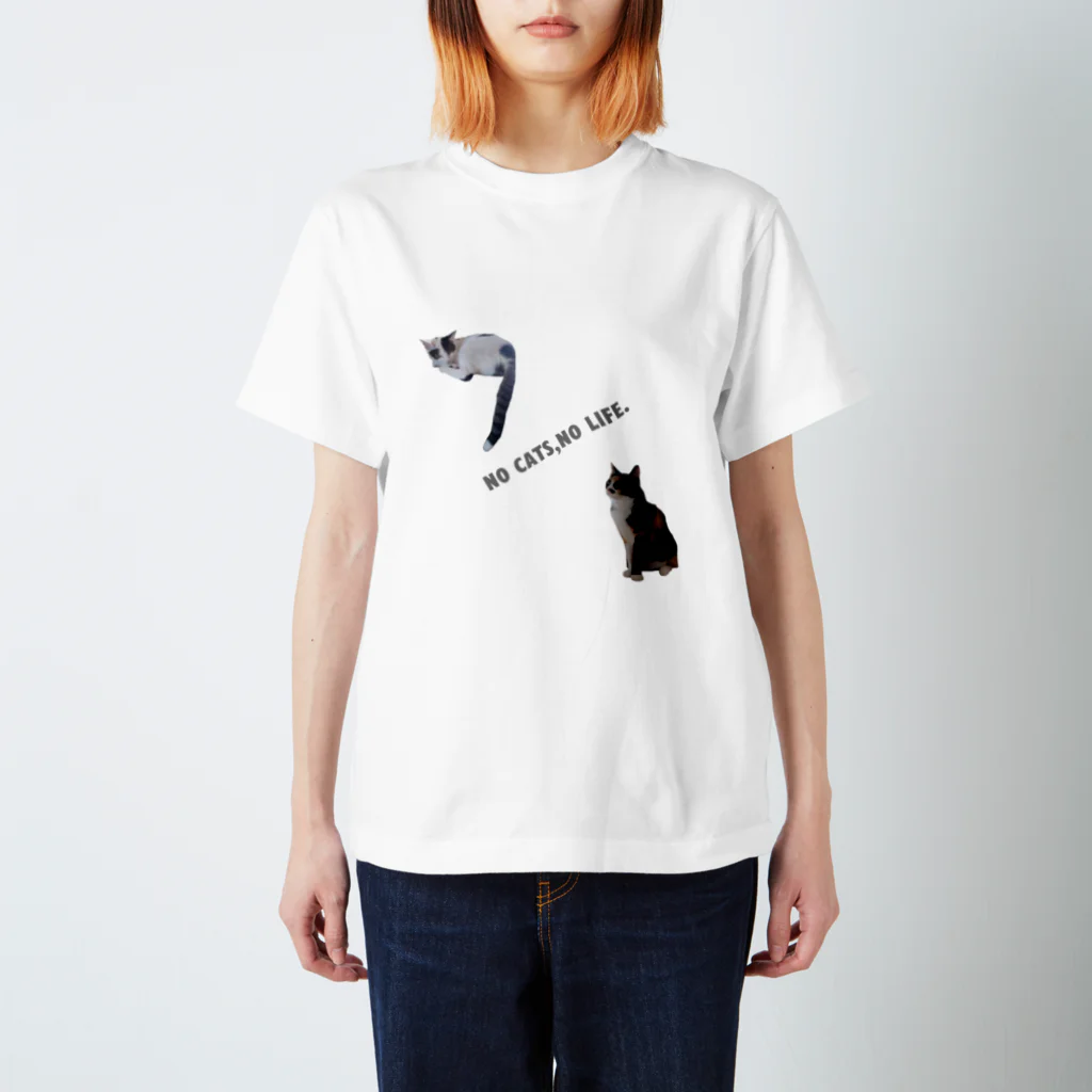 ララビビにゃんSHOPのNO CATS,NO LIFE. Regular Fit T-Shirt