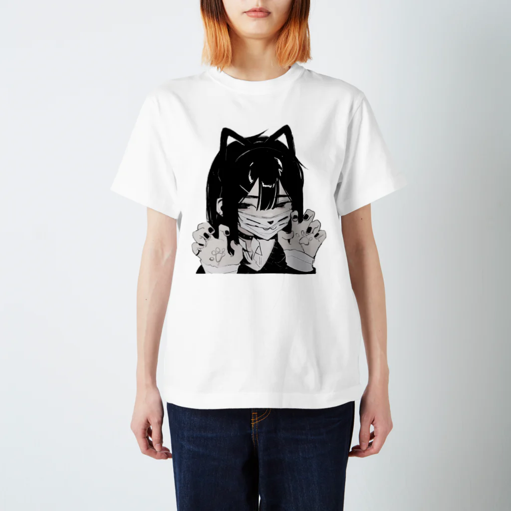 れんのぐっずの黒髪猫ちゃん スタンダードTシャツ