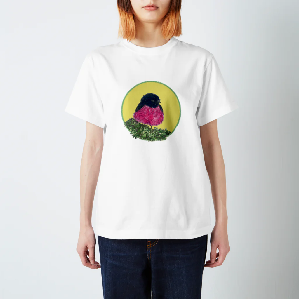 Nellyhime のアートのスズメ (Pink Robin) スタンダードTシャツ