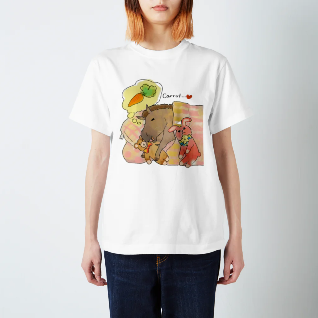 poniponiのすやすや子馬人参の夢 スタンダードTシャツ