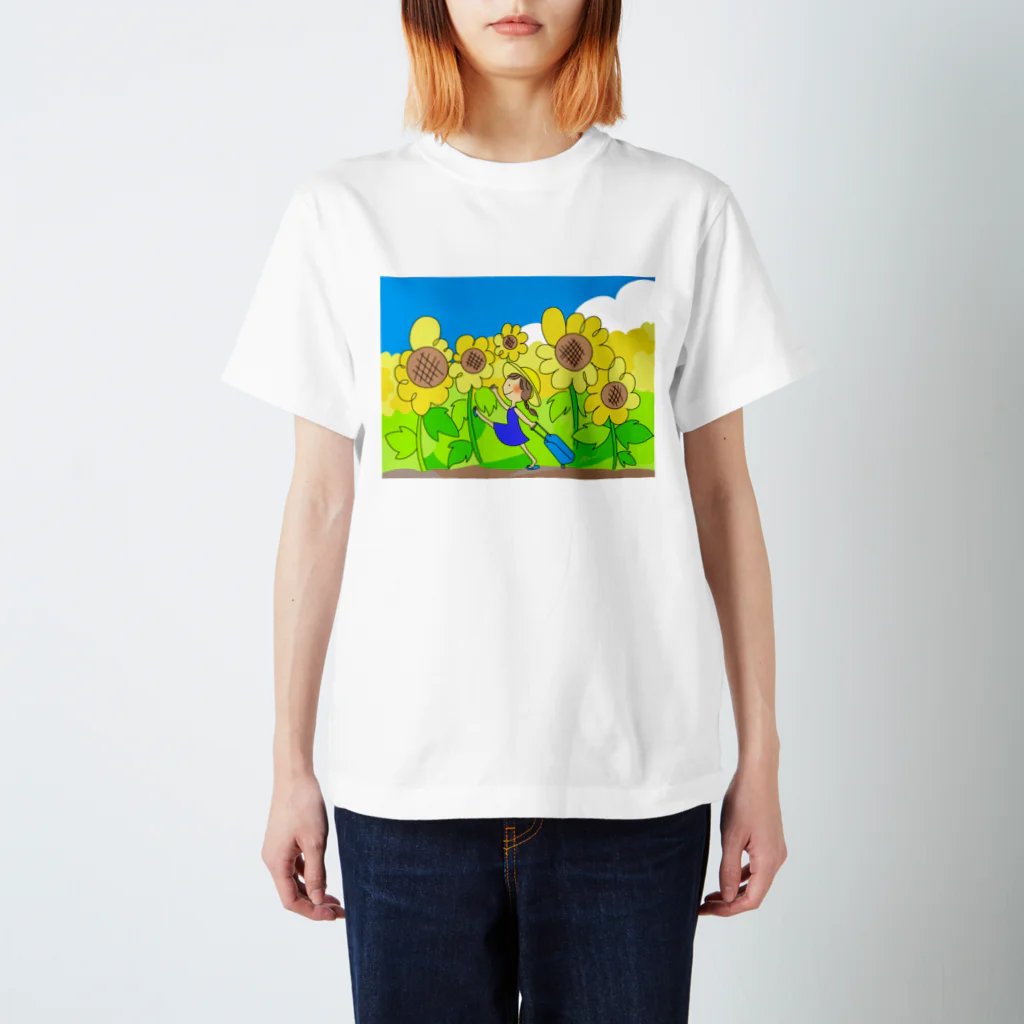 canyouの向日葵のおんなのこ Regular Fit T-Shirt