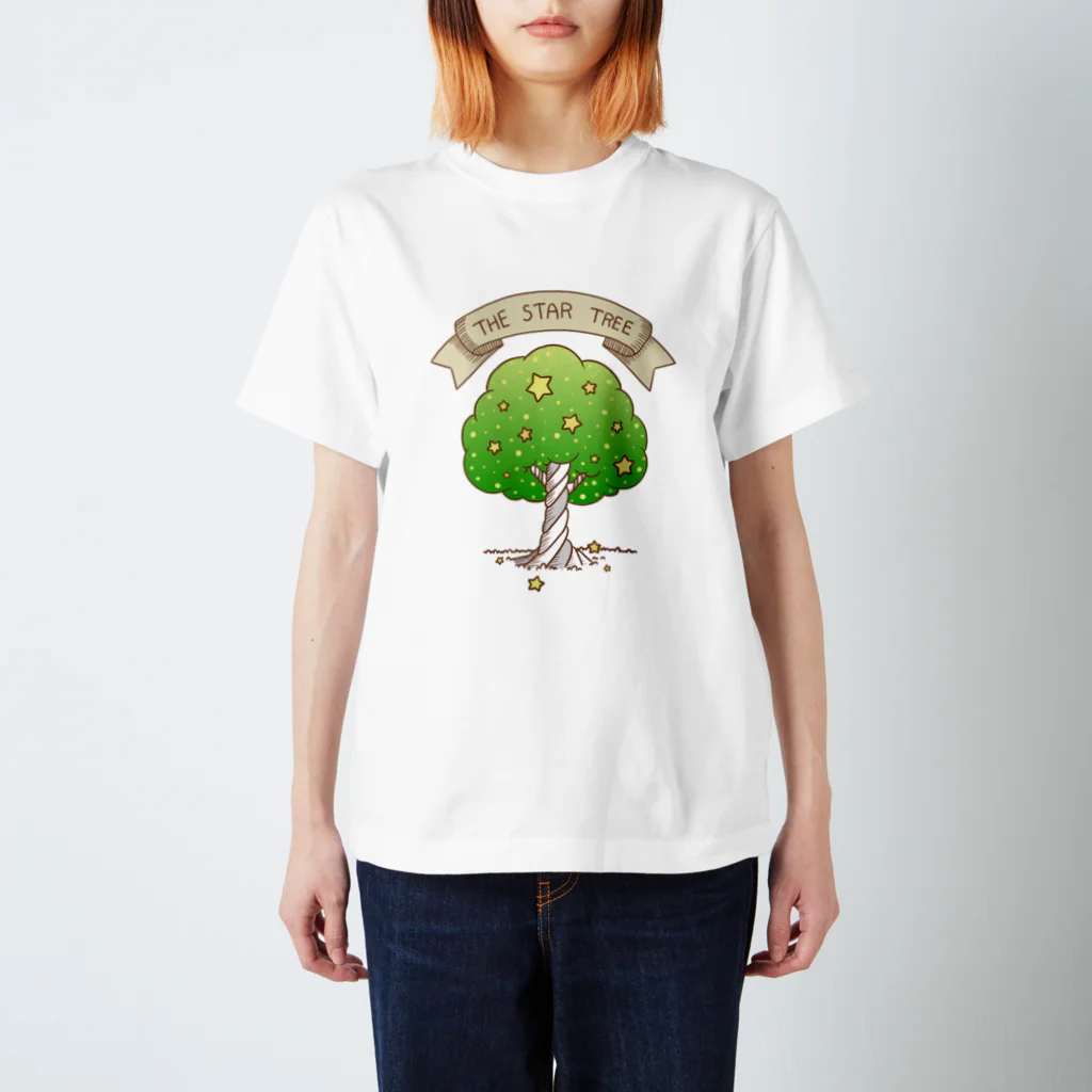 Goburin Marketの星の木(緑･星黄) スタンダードTシャツ