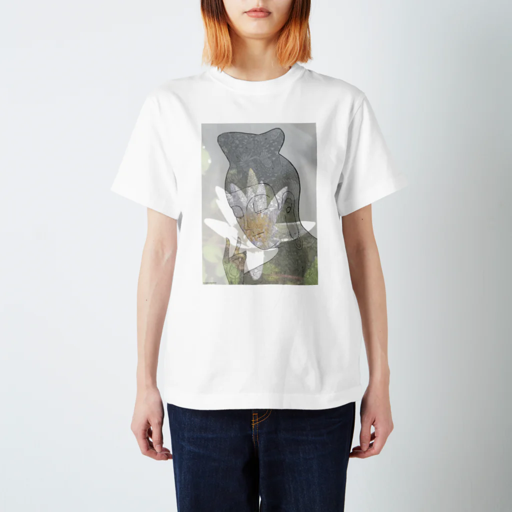 フジリンゴ族のお店の弥勒菩薩と蓮の花 Regular Fit T-Shirt