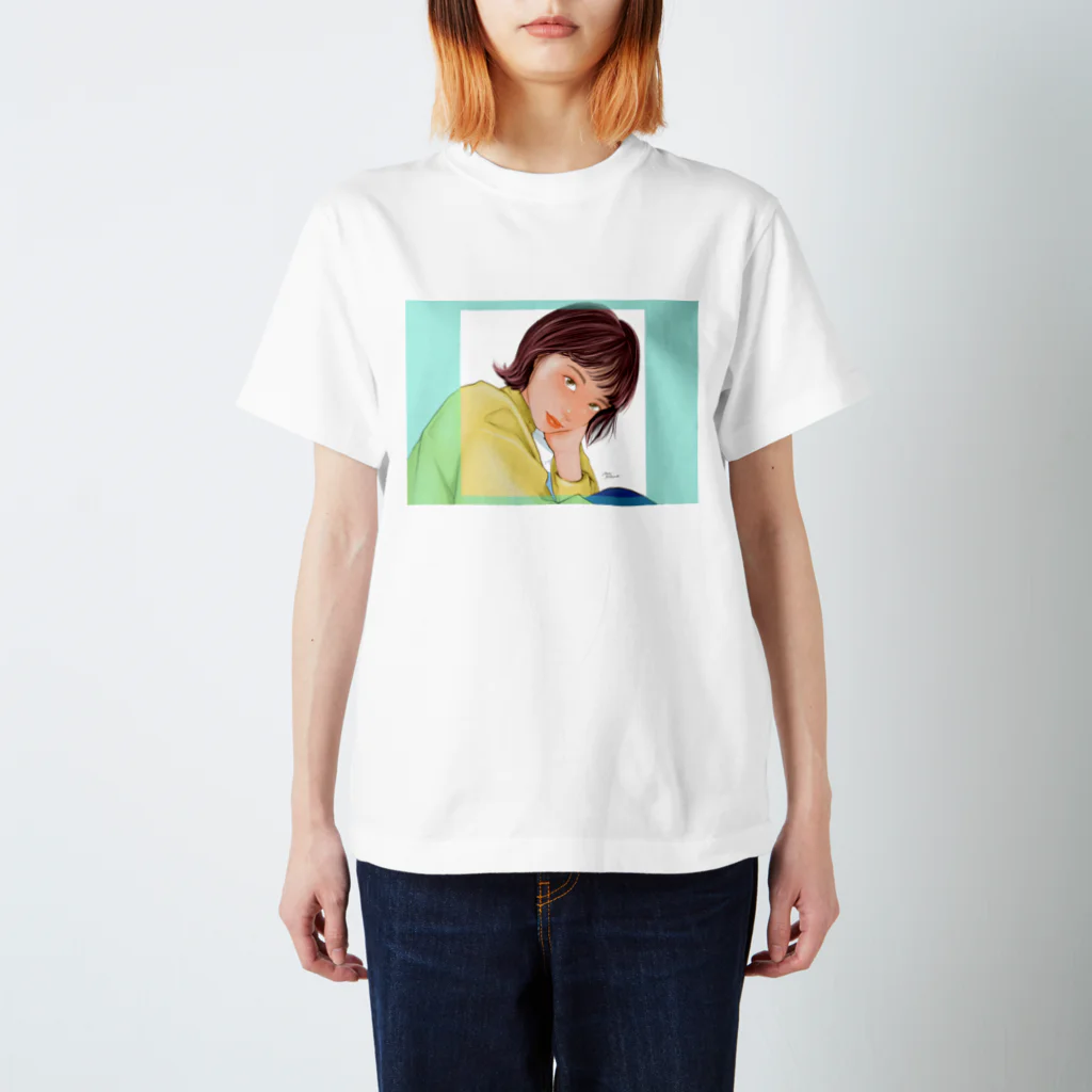 Arisa_illust_SHOPのgirls  item(HANA)BLUEGREEN スタンダードTシャツ