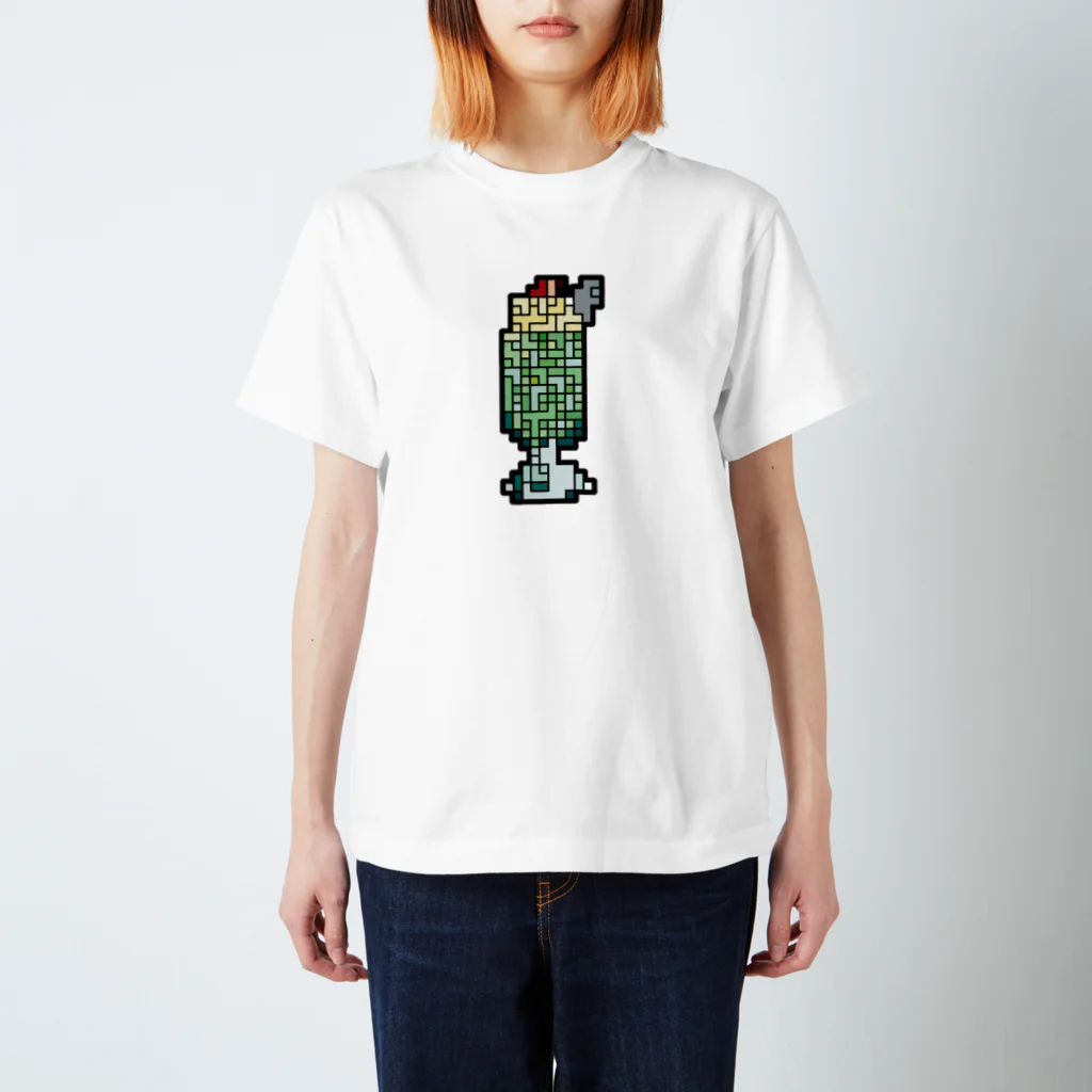 アオフジマキのドットメロンクリームソーダ スタンダードTシャツ