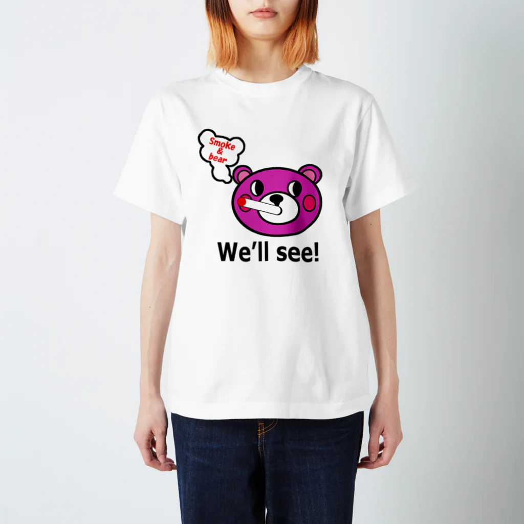 オリジナルデザインTシャツ　SMOKIN'のモクモックマ・フェイス  ピンク スタンダードTシャツ