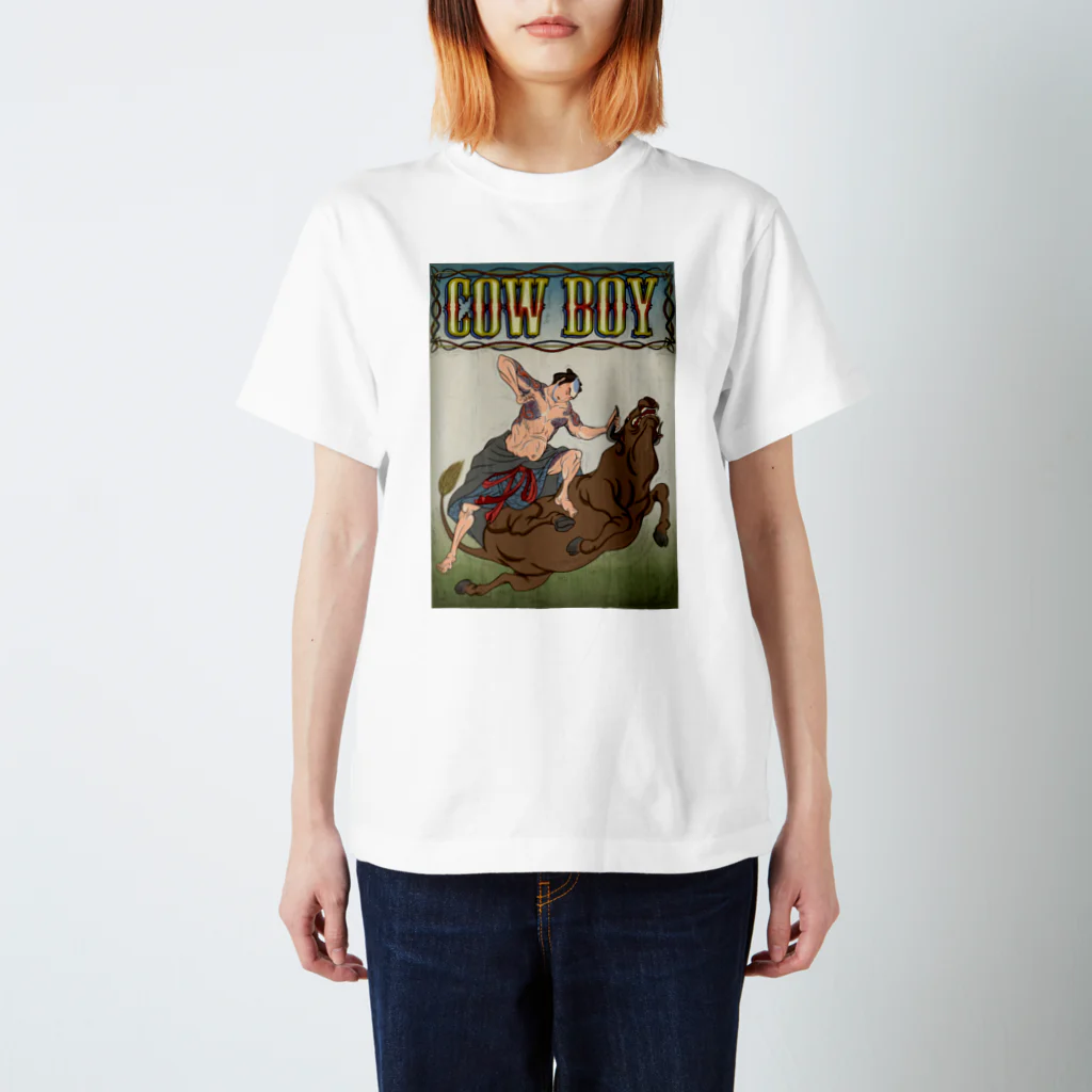 nidan-illustrationの"cow boy"(武者絵) #1 スタンダードTシャツ