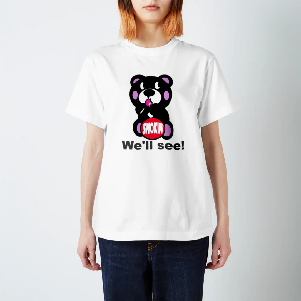 オリジナルデザインTシャツ　SMOKIN'の飴ちゃんモクモックマ 黒 スタンダードTシャツ