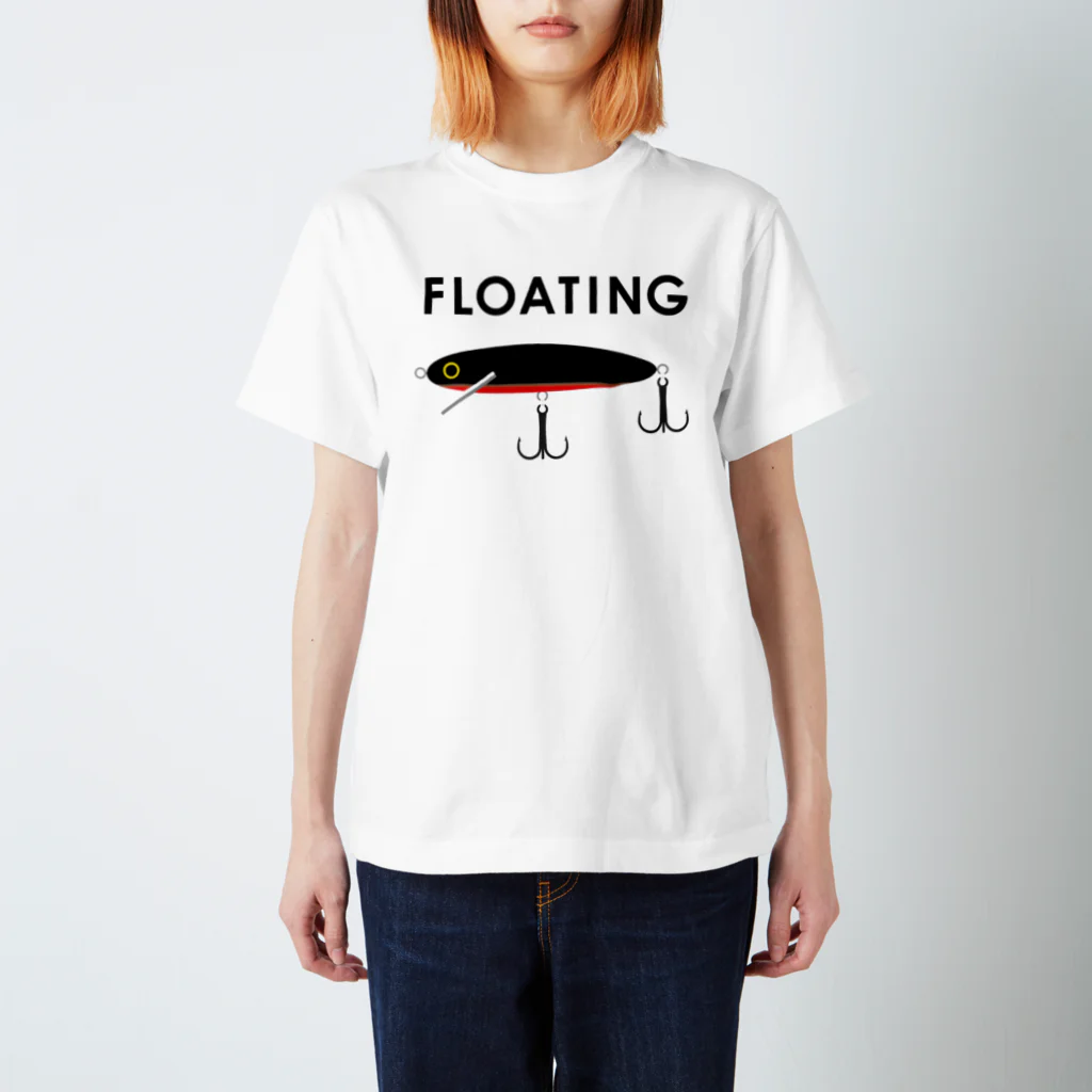 FISHING without FRIENDSのフローティングミノー / ブラック スタンダードTシャツ