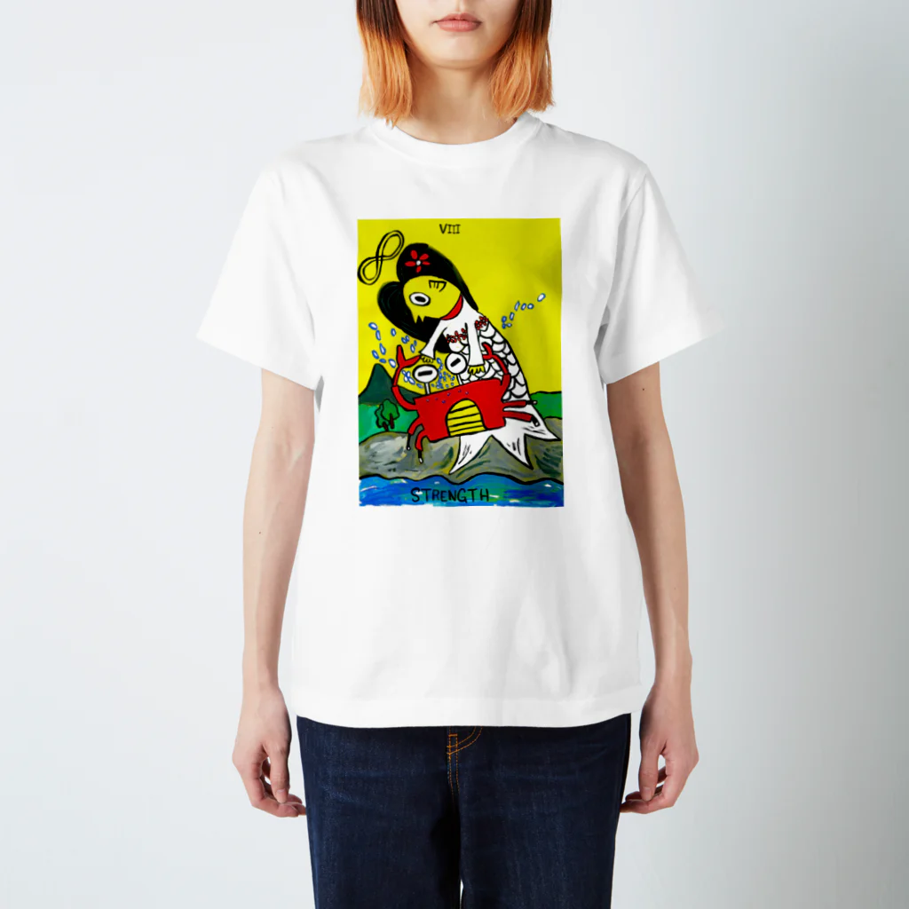 だるまキャットのアマビエタロット・力くん Regular Fit T-Shirt