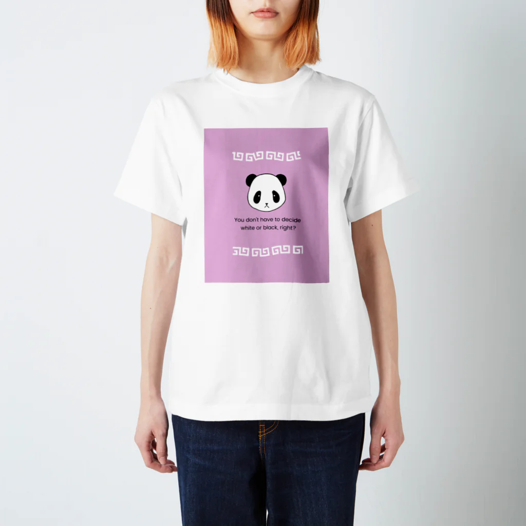MIZUKICOCOのパンダ中華柄（ピンク） スタンダードTシャツ