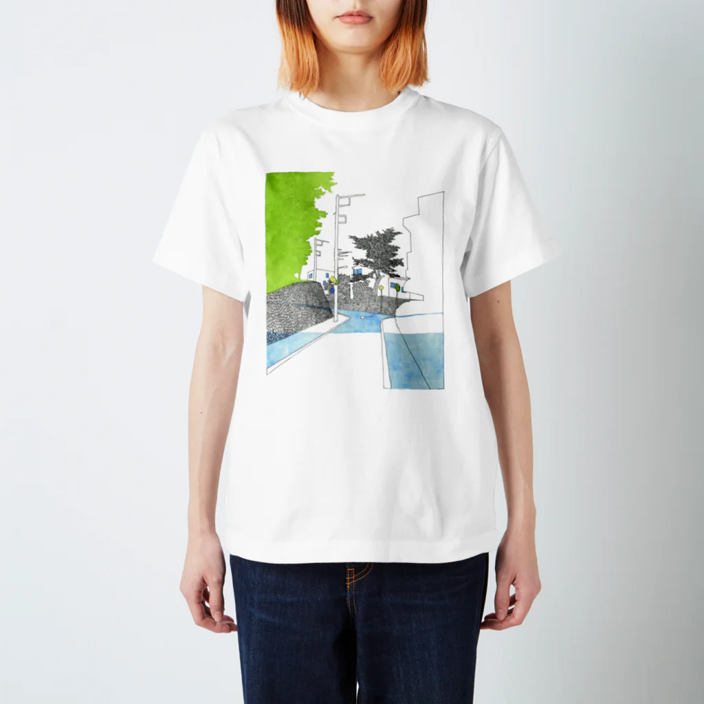 Yuki Horikoshiの擁壁の曲がりみち スタンダードTシャツ