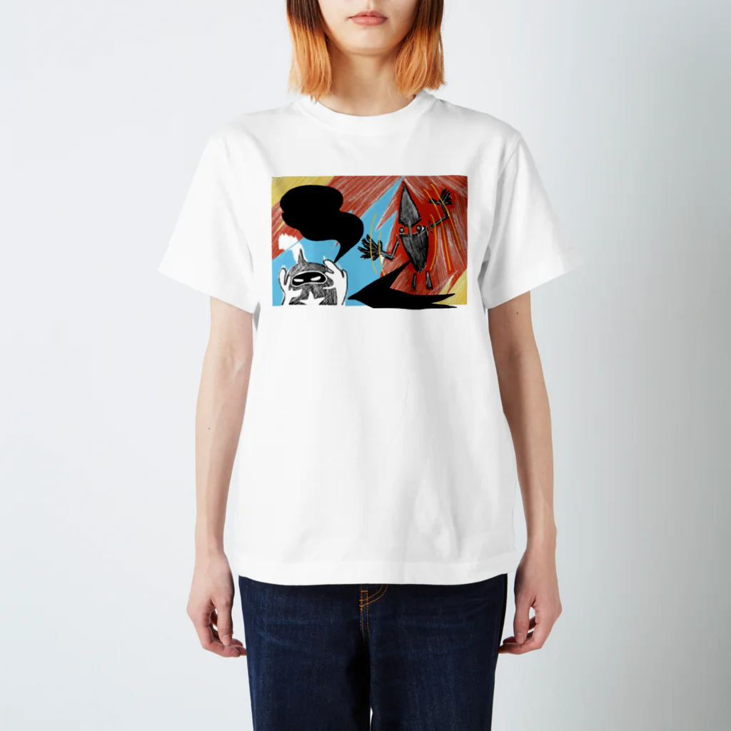 AMURITANONIWA-OFF LINE ART SHOPのBABY BLUE Regular Fit T-Shirt