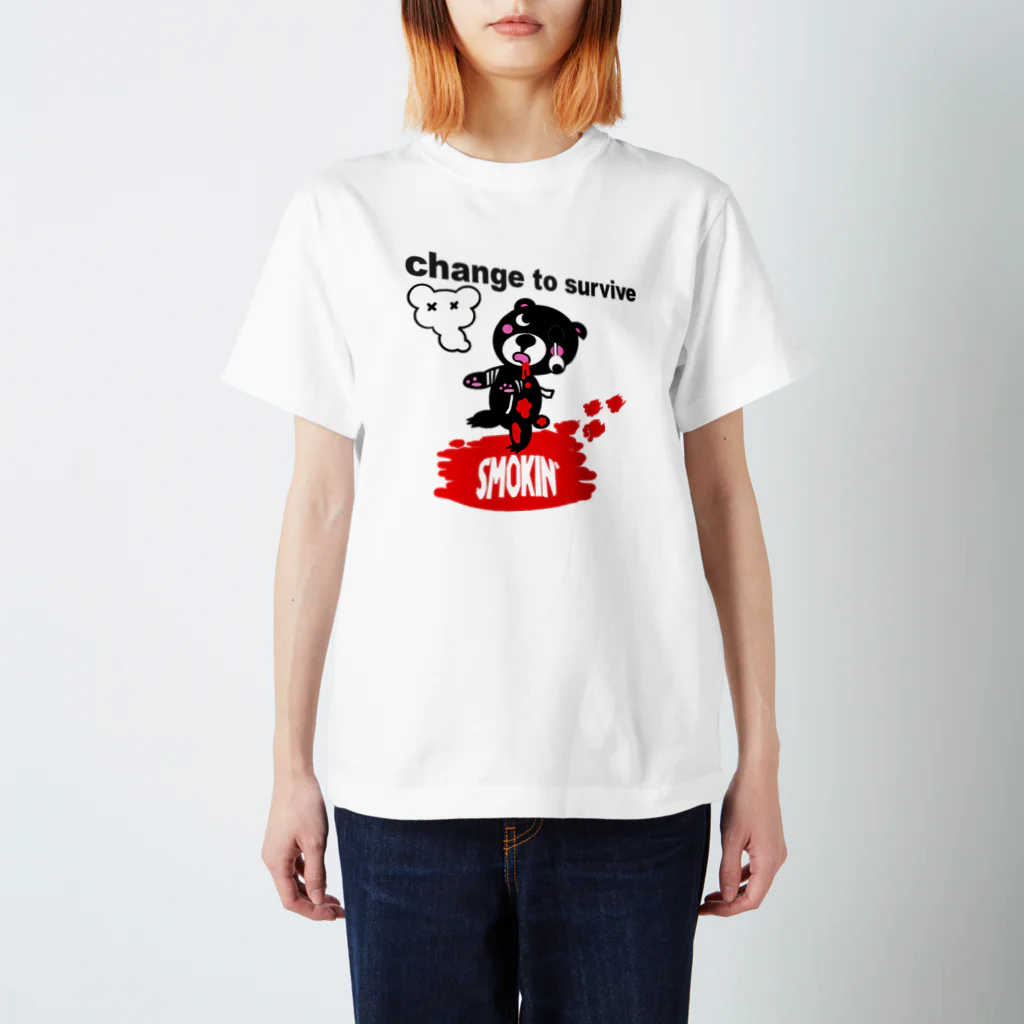 オリジナルデザインTシャツ　SMOKIN'のモクモックマゾンビ　黒 スタンダードTシャツ