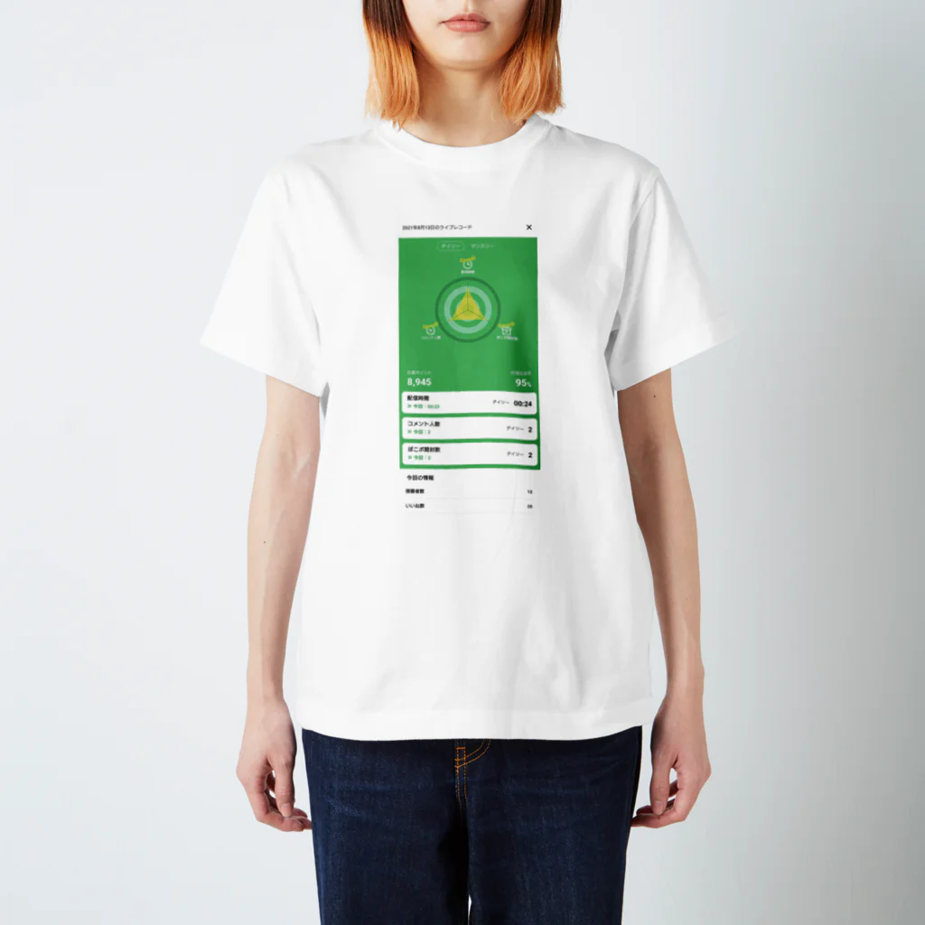 ベース×SUZURIのPocochaデビュー日のライブレコード スタンダードTシャツ