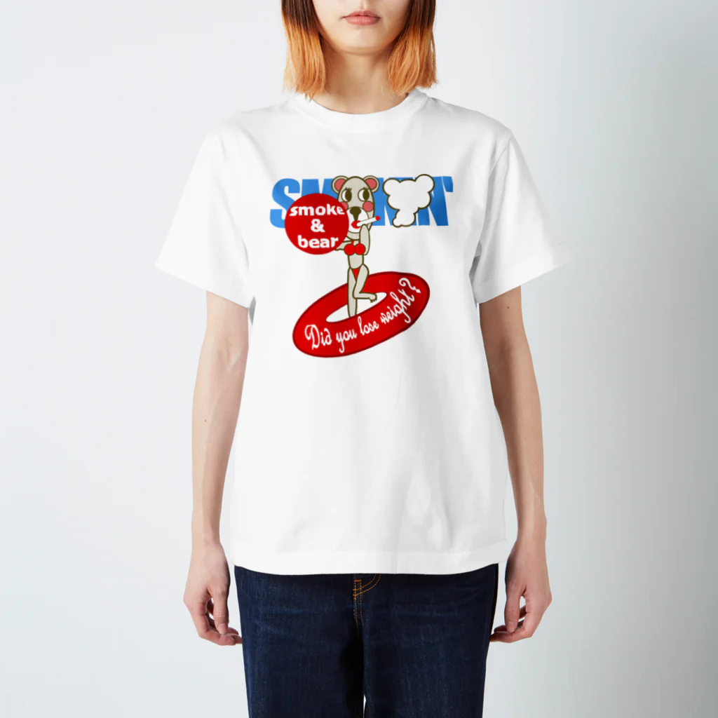 オリジナルデザインTシャツ　SMOKIN'のセクシーモクモックマinビーチ 白 スタンダードTシャツ