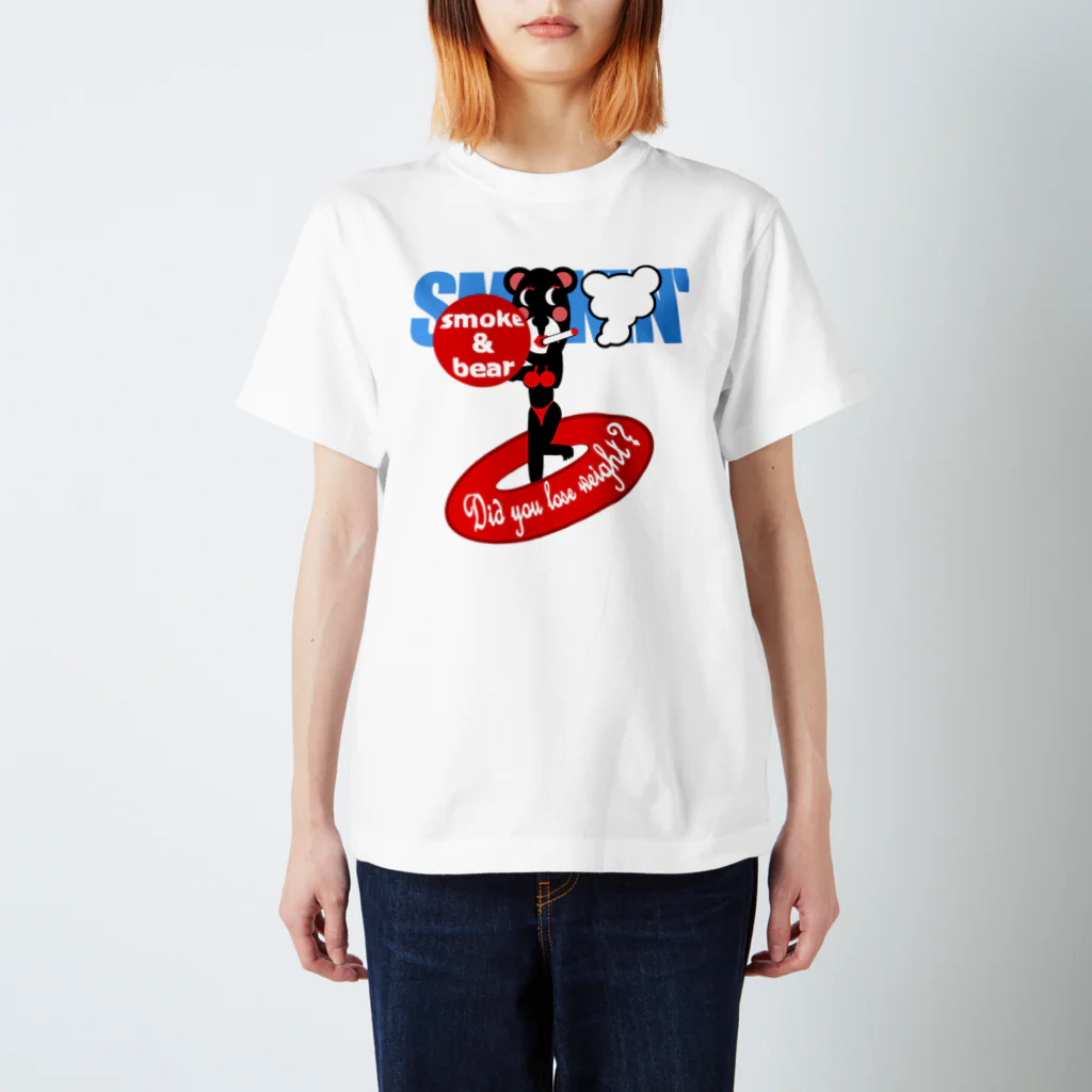 オリジナルデザインTシャツ　SMOKIN'のセクシーモクモックマinビーチ 黒 スタンダードTシャツ