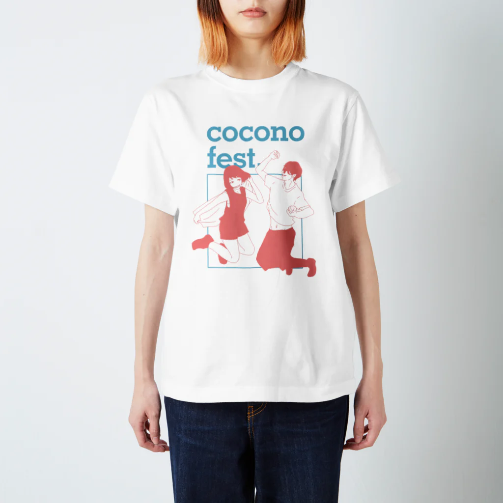 cocono fest. 公式SUZURIショップのmasuda mikuコラボTシャツ（ブルー×レッド） Regular Fit T-Shirt