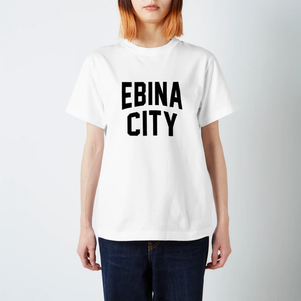 JIMOTOE Wear Local Japanの海老名市 EBINA CITY ロゴブラック Regular Fit T-Shirt