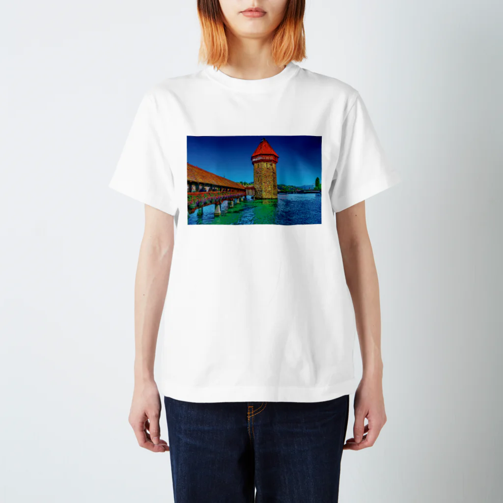 GALLERY misutawoのスイス カペル橋 スタンダードTシャツ