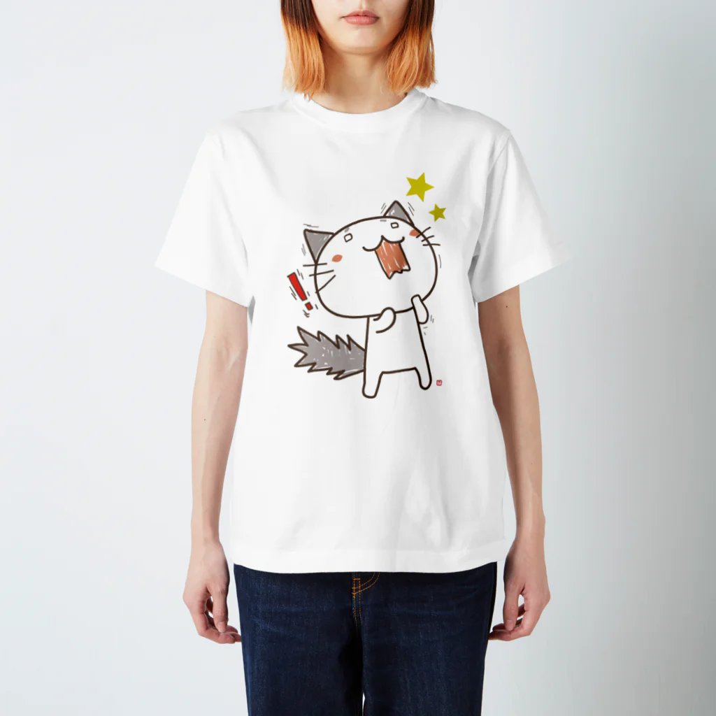 さややん。のお店のびっくりしたにゃんこ スタンダードTシャツ